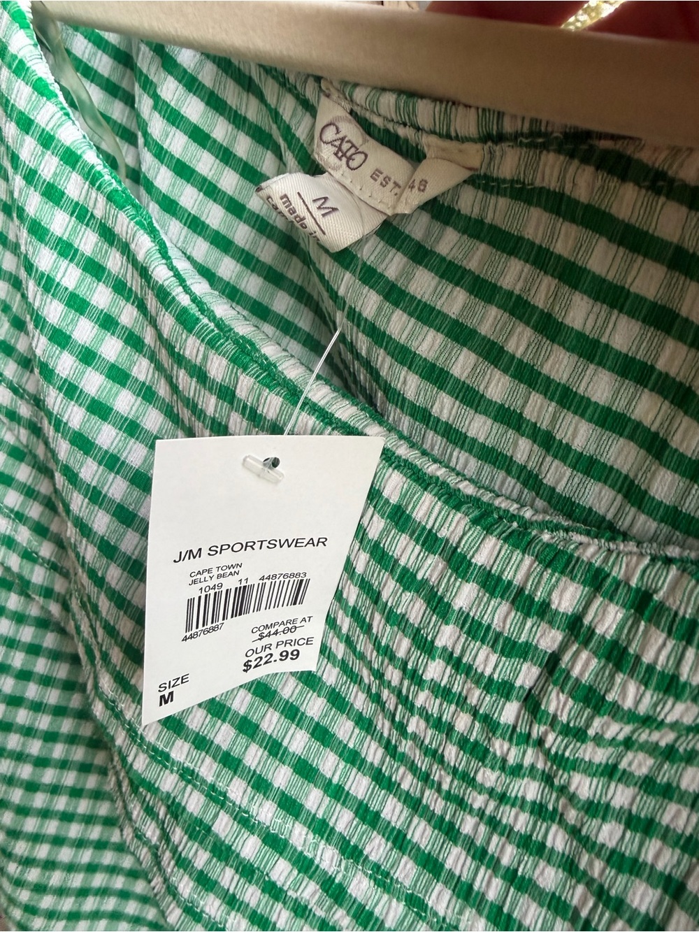 Cato Green Gingham Ruffle Neck Blouse - Picture 2 of 6